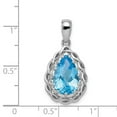 thumbnail image 3 of Sterling Silver Rhodium-plated Blue Topaz Pendant QP2906BT, 3 of 4