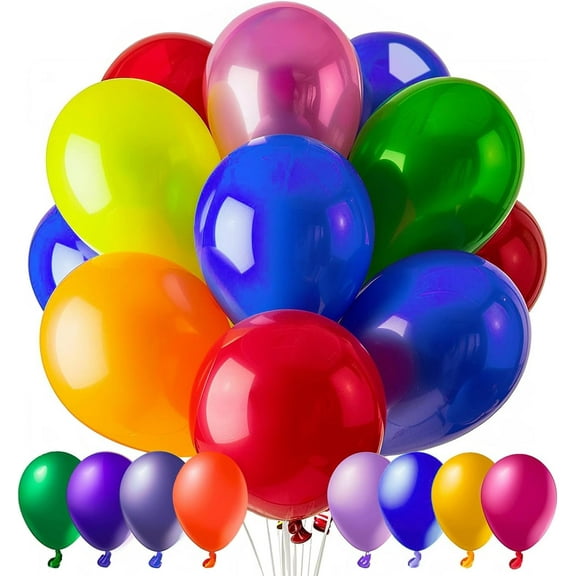 Balloons, Assorted Colors, Latex Bulk for Birthday, Wedding, Party.