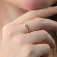 thumbnail image 6 of Gem Stone King 10K Yellow Gold Pink Lab Grown Diamond Solitaire Engagement Ring for Women (0.18 Cttw, Round 3.5MM, Gemstone April Birthstone, Size 6), 6 of 6