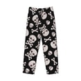 thumbnail image 2 of Vsdgher black white Skull bone Print Mens Pajama Pants Sleep & Lounge Pants, PJ Bottoms With elastic waistb and Pockets, 2 of 5