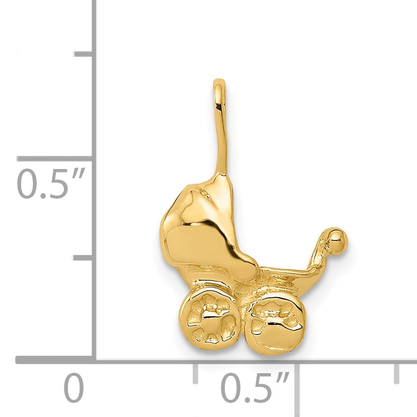 Charms for Bracelets and Necklaces 10k Yellow Gold Baby Carriage Charm