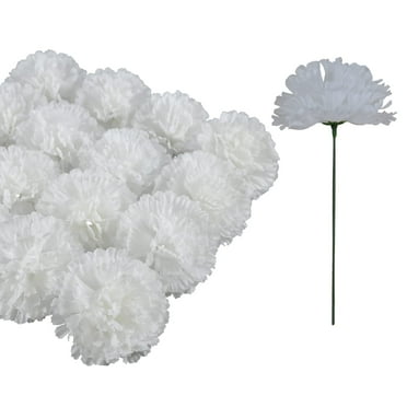 Alifemap 50-Count White Artificial Carnations Bouquet