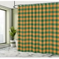 thumbnail image 4 of Ambesonne Plaid Shower Curtain, Lumberjack Buffalo Checks Art, 69"Wx70"L, Hunter Green and Dark Orange, 4 of 4