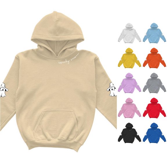 Gyujnb Halloween , Girls Halloween Hoodie Long Sleeve Loose Fit Pullover Sweatshirt with Print Cute Casual Kids Fall Winter Clothes, Halloween Party Favors