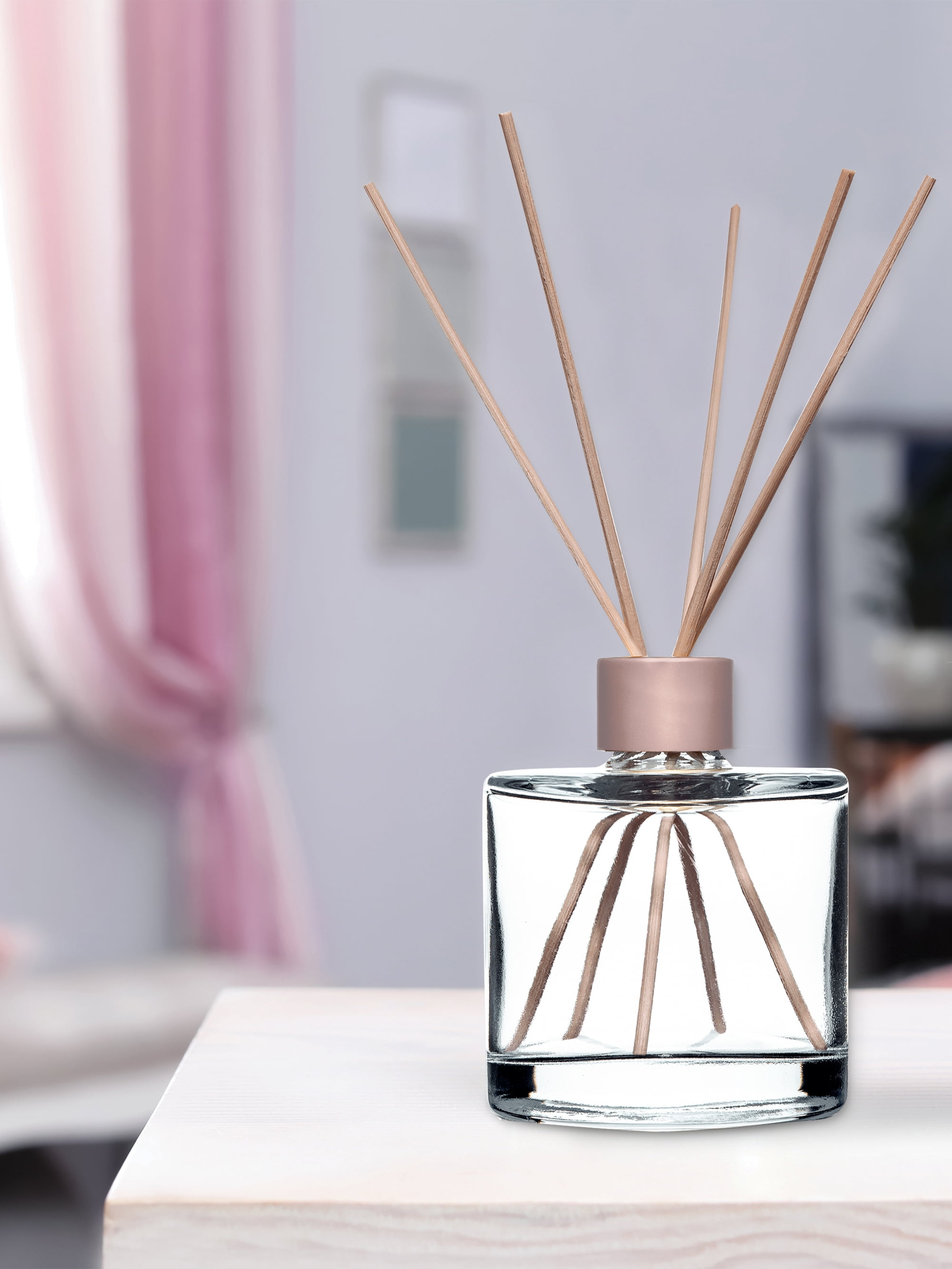 (4 pack) Mainstays Glass Diffuser with Reeds, Vanilla, 3.0 fl oz