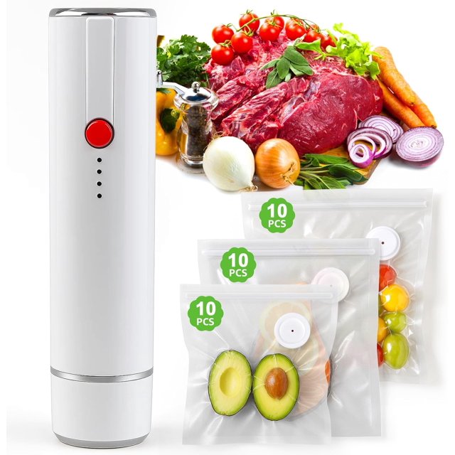 BoxLegend Handheld Vacuum Sealer for Food with 30 Reusable Vacuum Sealer Bags, Compact Vacuum Sealer Machine, Portable Seal Meal Saver, Wireless Food Sealer