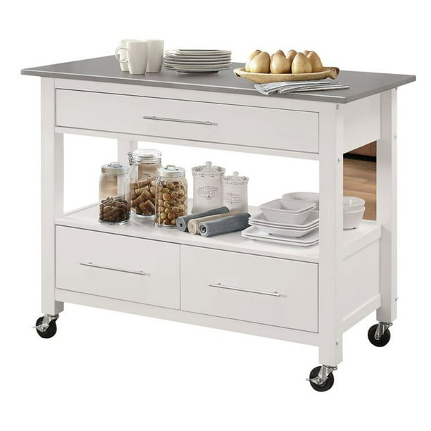 Bowery Hill Stainless Steel Top Kitchen, Stainless Steel Kitchen Island Trolley