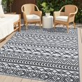 thumbnail image 1 of OLANLY Waterproof Outdoor Rug 4x6 ft, Reversible Plastic Patio Rug Outdoor Carpet, Geometric Pattern Large Outdoor Area Rug Deck Rugs for R, 1 of 9