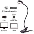 thumbnail image 5 of Lámpara de escritorio Led, abrazadera, mesa de lectura, cama con adaptador, ajuste de brillo, cuidado de los ojos para oficina y hogar, 360 Flexible, negro, 5 of 5