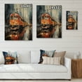 thumbnail image 4 of Designart "Journey on an Orange Train I" Modern Print on Natural Pine Wood, 4 of 5