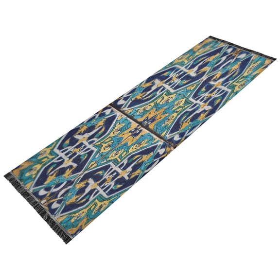 Vintage Modern Runner Rug,Non Slip Machine Washable 72"x23.5" Polyester Material Pet-Friendly Durable,Applicable to Entryway Rug Living Room Rug Ancient Persian Tiles