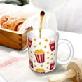 thumbnail image 3 of Yiaed Popcorn Print Ceramics Coffee,Large Handle Design,Extra Large Tea and Coffee Cup for Office and Home Mugs, 3 of 6