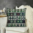 thumbnail image 2 of Christmas Pillow Sham, Scandinavian Style Stitch Penguins Teddy Bears Angels Gingerbread Man, Decorative Standard King Size Printed Pillowcase, Dark Blue Green White, 2 of 5