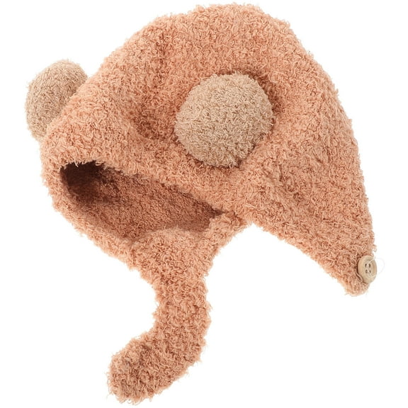 Milisten Light Brown Polyester Baby Hats Newborn Beanies For Infants Toddlers Autumn And Winter Warm Cozy 1Pack