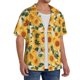 thumbnail image 2 of Balery Green Leaf Sunflower Camisa Casual de Manga Corta con Botones para Hombre, Texturizada, Estilo Cubano, para Playa, Verano-XX-Large, 2 of 5
