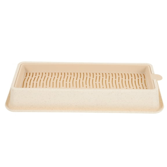 HEMOTON Hydroponic Cat Grass Planter Box for Indoor or Outdoor Gardening Lightweight Plastic Beige 10.5 x 6.5 x 5.5 inches