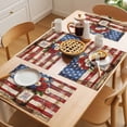 thumbnail image 5 of 4th of July Placemats Set of 4 Independence Day Floral American Flag Place Mats Indoor Wipeable Table Mats Washable Cloth Dining Table Placemats for Kitchen Holiday Party Home Decor 13x19 Inch, 5 of 9