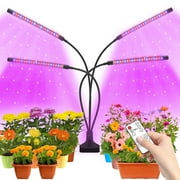 Grow Light,4 Head Grow Lights for Indoor Plants with Red Blue Spectrum, 4/8/12H Timer, 10 Dimmable Brightness for Indoor Succulent Plants Growth, 3 Switch Modes, Adjustable Gooseneck