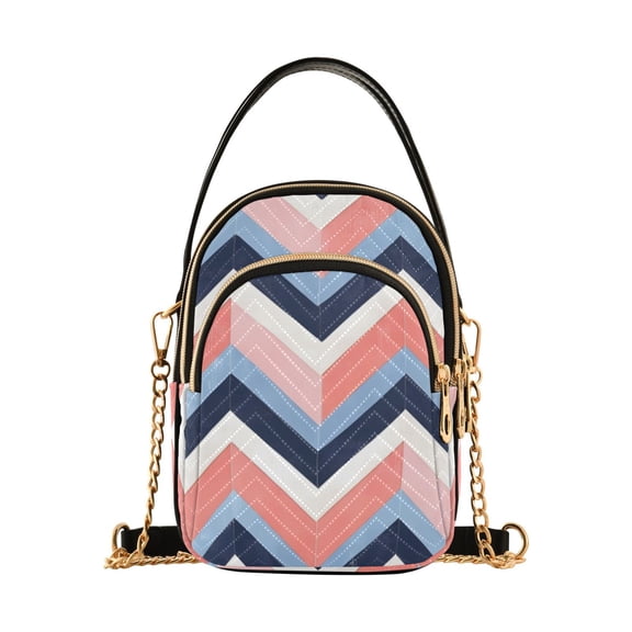 FORMRS Crossbody Bag for Women Shoulder Cell Phone Purse with Zipper, White Geometric