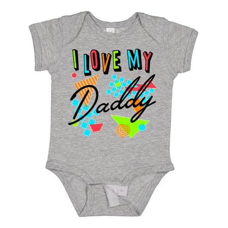 

Inktastic I Love My Daddy- 80s Retro Style Gift Baby Boy or Baby Girl Bodysuit