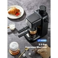 thumbnail image 2 of Espresso Machine 3.5 Bar, 800W Compact Size Coffee Maker with Steam Wand, 4 Cups Cappuccino & Latte Machine for Home and Office, 2 of 7