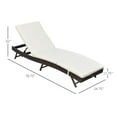 thumbnail image 3 of Outdoor Lounge Chair, PE Rattan Wicker Chaise, Adjustable Backrest, Cushioned Patio Daybed for Poolside, White, 3 of 9