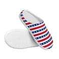 thumbnail image 3 of Lsque American Patriotic Stars And Stripes Pattern Womens Comfort Cotton on Scuff With Memory Foam and Anti-skid Sole Slipper-44/45, 3 of 7