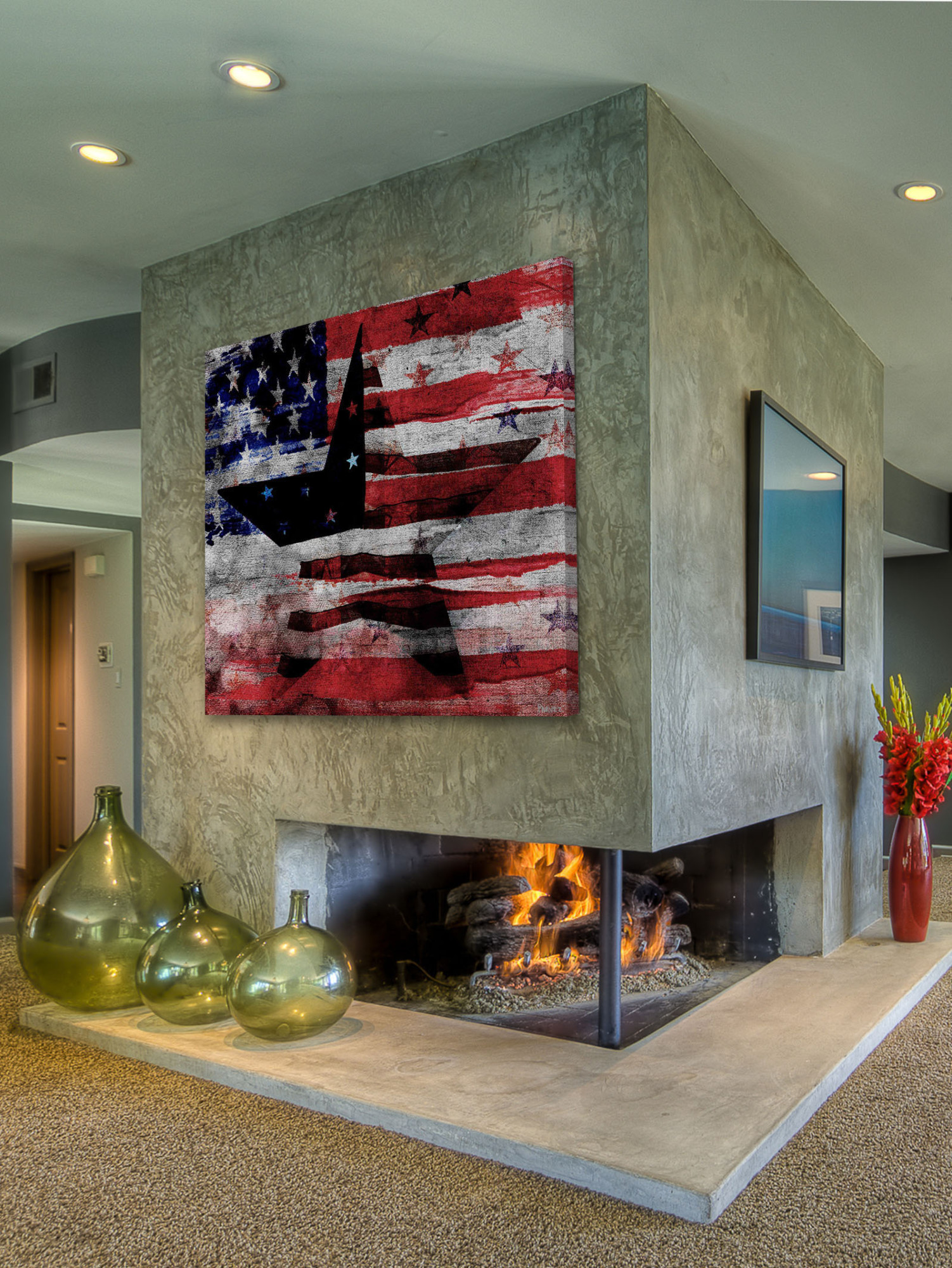Parvez Taj "Patriotic Emblem" Print on Canvas