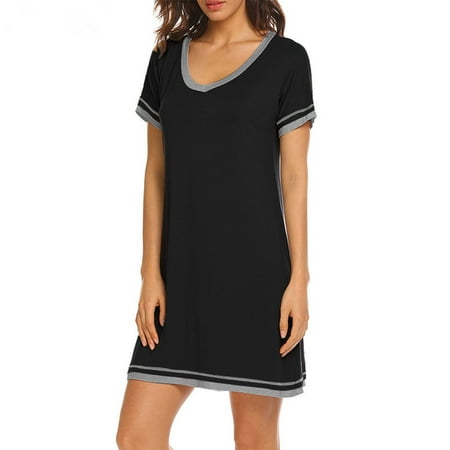 

Catinbow Short-sleeved Nightdress Loose Elegant Leisure Ladies Pajama