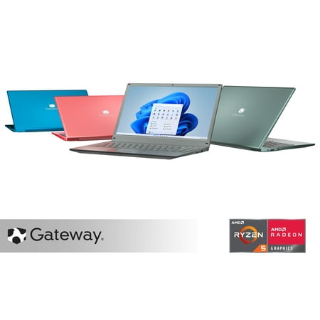 Gateway 14.1" Ultra Slim Notebook, FHD, AMD Ryzen 5 3500U with Radeon Vega 8 Graphics, 256GB SSD, 8GB Memory, Tuned by THX Audio, Fingerprint Scanner, 1MP Camera, HDMI, Windows 11 Home, Charcoal Black
