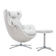 SGorri Classic Massage Chair with Ottoman, Back Massage Chair with Footrest, Keading & Shiatsu with Hip Heating, Airbags,Bluetooth Speaker in Office,livingroon,Gym,White