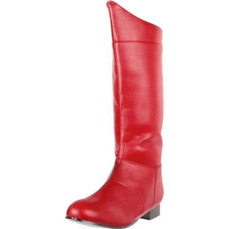 Mens Superhero Boots - MENS Knee High Costume Boots Pirate Renaissance SuperHero Low Heel Black Red