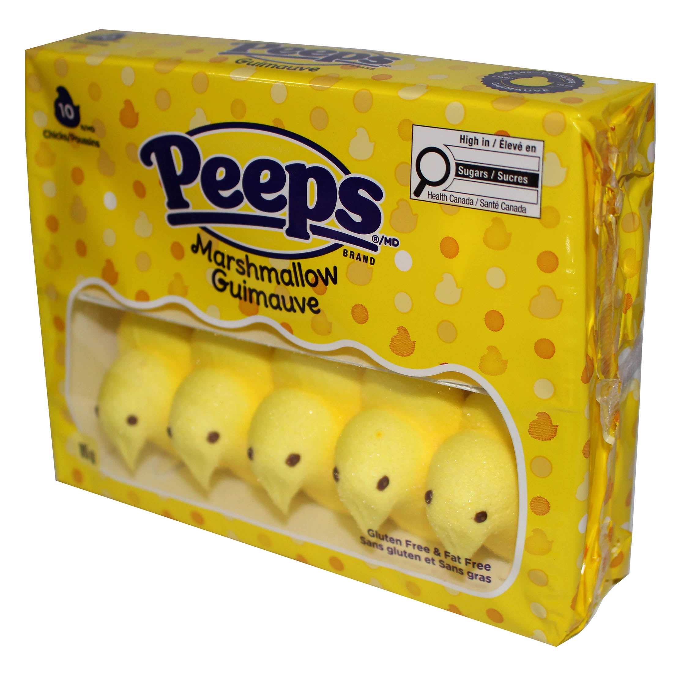 Poussins en Guimauve Jaune Peeps 10mcx/85g Sans Gras/Sans Gluten
