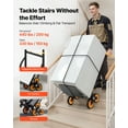 thumbnail image 2 of VEVOR Stair Climbing Cart, 330 lbs Stair-Climbing Capacity, Heavy-Duty Folding Trolley Cart with Telescoping Handle, 6 Wheels and 2 Bungee Cords, Stair Climber Dolly for Home, Groceries, Warehouse, 2 of 9