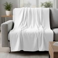 thumbnail image 2 of White Blanket Soft Cozy Warm Throw Blanket for Couch, Plush Fuzzy Flannel Fleece Blankets for Sofa, Modern Minimalist Pure Soild Color Bed Blankets Lightweight Gifts for Women, 40"x50", 2 of 9