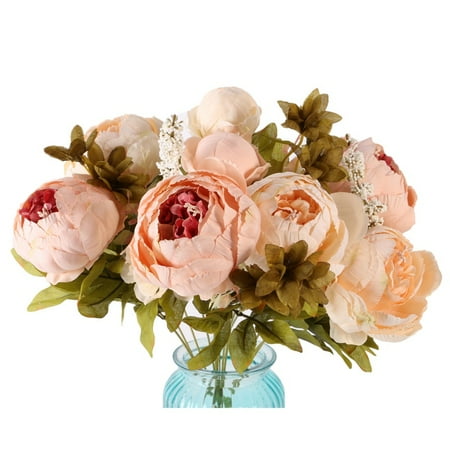 European Bouquet - Cluxwal Artificial Silk Flowers European Peony Artificial Bouquet for Home Wedding Party Decor