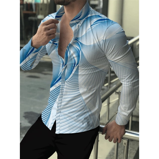 Camisa para hombre primavera verano moda tops casual exterior rojo geométrico HD patrón suave cómodo nuevo XL