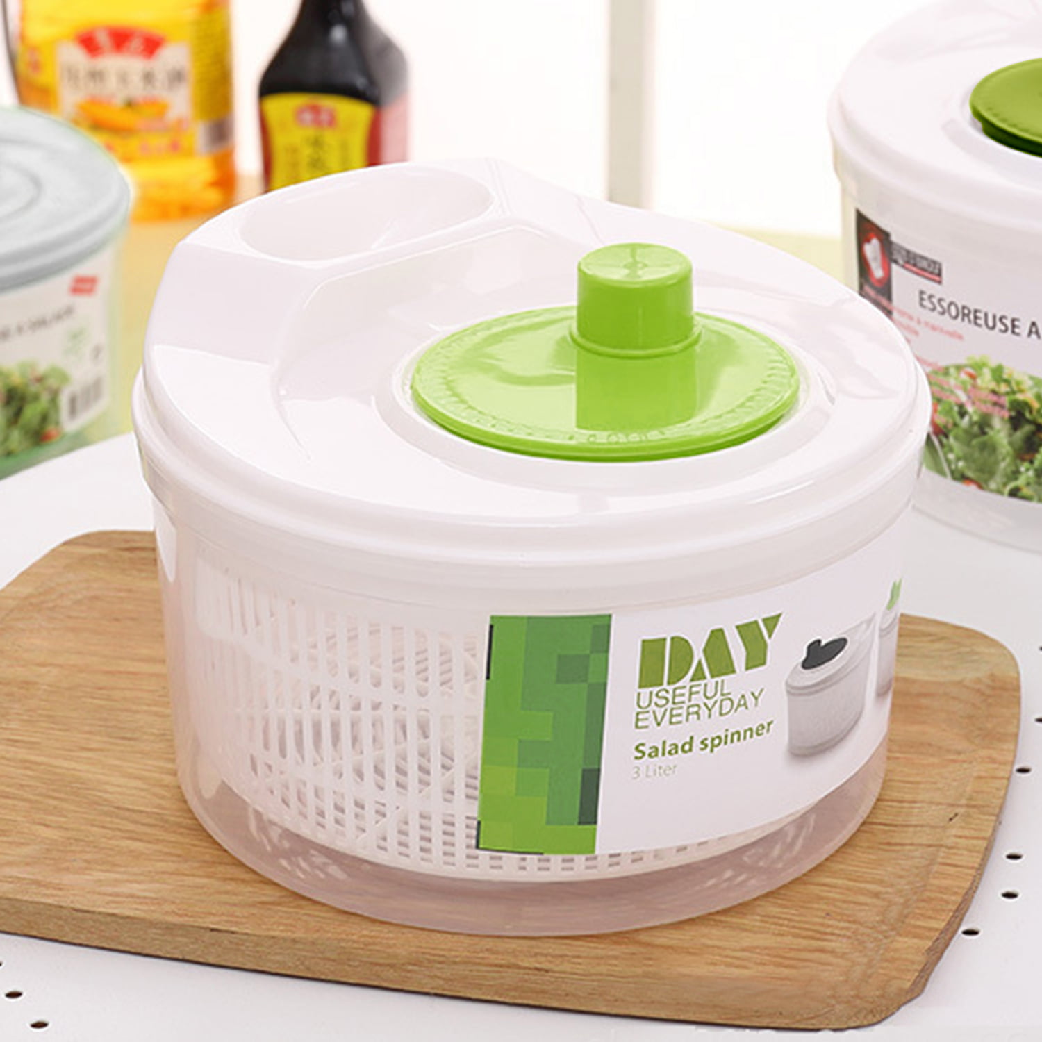 1pcs Capacity 3L Salad Spinner Vegetable Washer Fruit Veggie Bowl