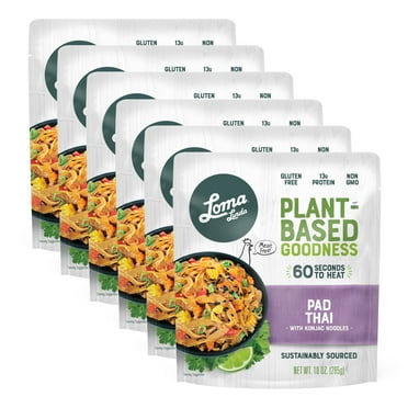 Loma Linda Blue - Vegan Complete Meal Solution - Heat & Eat Spicy Pad Thai (10 oz.) (Pack of 6) - Non-GMO
