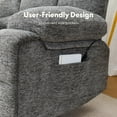 thumbnail image 3 of FLEXISPOT Swivel Rocker Recliner Chair with USB Port, Heat and Massage, 24.4" Wide Seat Chenille Oversized Recliner, Gray, 3 of 14