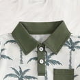 thumbnail image 5 of Splozh Toddler Boy Set Baby Boy Summer Clothes Coconut Tree Pattern Button Down Shirt Shorts Toddler Beach Clothes AG,18-24 Months, 5 of 7
