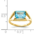 thumbnail image 3 of Primal Gold 14 Karat Yellow Gold 9x7mm Emerald Cut Blue Topaz Ring, 3 of 7