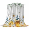 thumbnail image 6 of Eucalyptus Leaves Blanket Soft Cozy Warm Throw Blanket for Couch, Plush Fuzzy Flannel Fleece Blankets for Sofa, Daisy Flower Spring Watercolor Country Floral Bee Bed Blankets Gifts for Men, 32"x48", 6 of 9