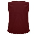 thumbnail image 6 of UTTOASFAY Womans Shirts Women's Solid Tank Tops Sleeveless U-Neck Base Shirt Summer Casual Workout Tees Wine 10(XL), 6 of 7