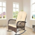 thumbnail image 7 of Gzxs Outdoor Patio Rocking Chair - Wicker Rattan Rocker Chair with Steel Frame for Front Porch, Backyard, Balcony, Poolside and Garden (Brown), 7 of 7