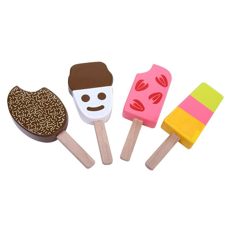 10 Pcs Wooden Popsicle Ice Cream Bar and Pastry Cookies Pretend Play S –  Green Elephant Home and Toys