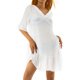 thumbnail image 1 of SAYOO Vestido de Mujer, Cuello en V, Sólido, con Volantes, Suelto, de Verano, Casual, Vestido de Playa SAYOO Sexy, 1 of 9