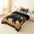 thumbnail image 2 of Manfei Aztec Black Bear Pattern Twin Comforter Sets,Mountain Print Bedding Set,Brown,Black Reversible,2-Piece,1 Comforter and 1 Pillowcase, 2 of 7