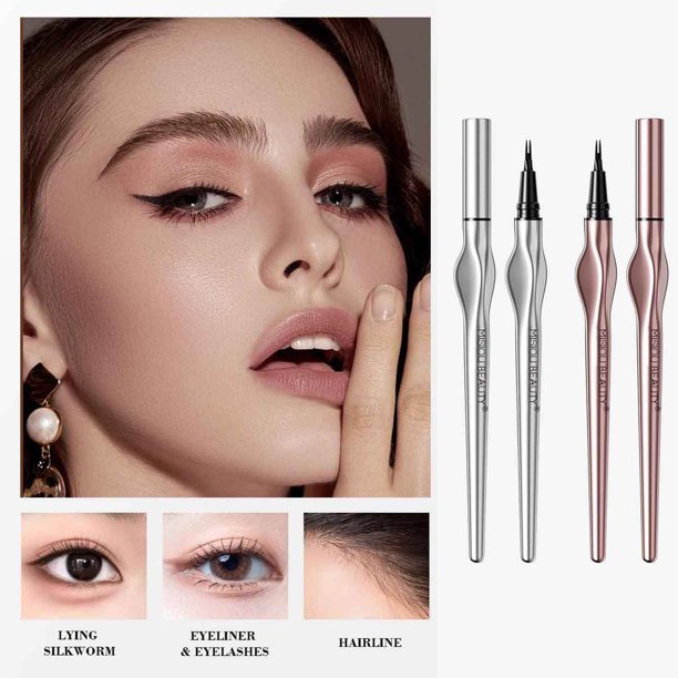 Lápiz de cejas bifurcado a prueba de agua | Doble punta fina sin manchas de larga duración | 1 ml | Trazos naturales como el cabello | Uso las 24 horas | Maquillaje de cejas de precisión para