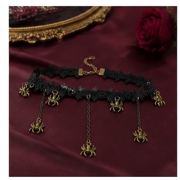 BESTYASH spider jewelry for women Necklace Black 1Pcs Vintage Lace for Parties